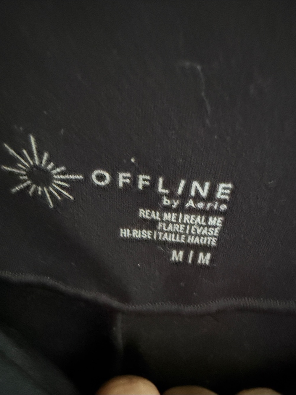 aerie Black High-Rise Flare Leggings with Offline Logo - Picture 2 of 3